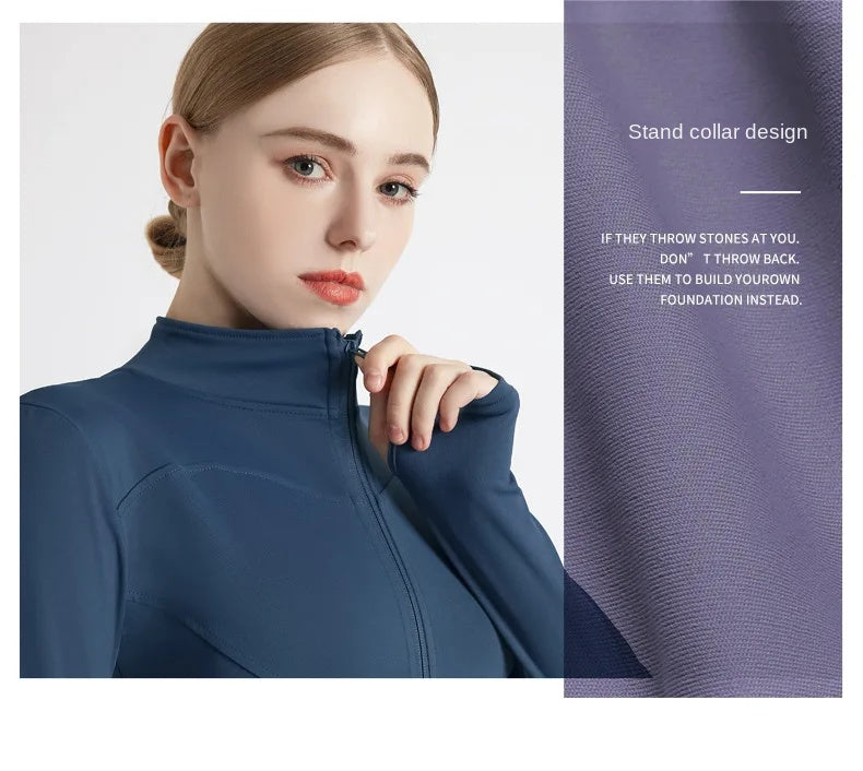 Jackets for Women Fit Coat Women Women Jacket Zippers Casual Wear Long Sleeve Tight Yoga Clothing Slimming Yoga Sports Jacket
