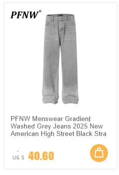 PFNW American Rhinestone Printed Design Vintage Jeans Men's Streetwear Hip Hop Mens Clothing Loose Wide Leg Pants Trendy 28W4644