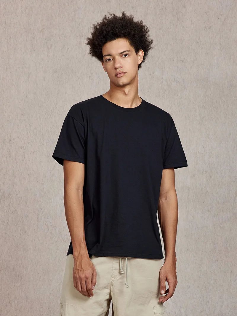 100% Cotton T shirt For Men Women,Short Sleeve Summer Plain Tops,Solid Casual Loose Tee Shirts,High Quality Clothing,7oz 200gsm