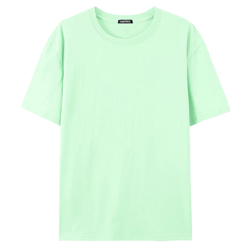 100% Cotton T shirt For Men Women,Short Sleeve Summer Plain Tops,Solid Casual Loose Tee Shirts,High Quality Clothing,7oz 200gsm