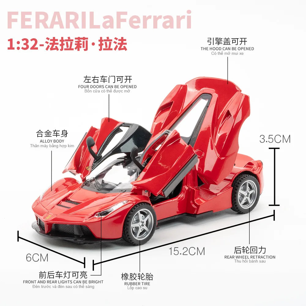1:32 Scale Lafe Alloy Sports Car Model Diecasts Metal Toy Vehicles Car Model Simulation Sound and Light Kids Gifts