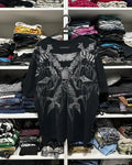TAPOUT New Y2K Red  Printing  T shirt Men  Hip Hop Round Neck Oversized Long Sleeved Casual Gothic Clothing Tops Streetwear
