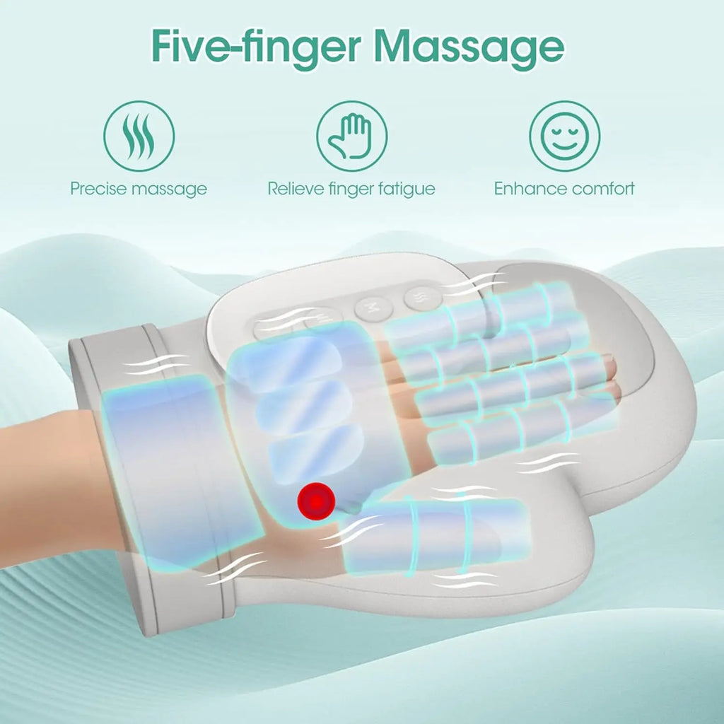 Hand Massager with Airbag Compression Finger Wrist Palm Massage Machine Vibration Glove for Hand Muscle Relax Gift for Men Women