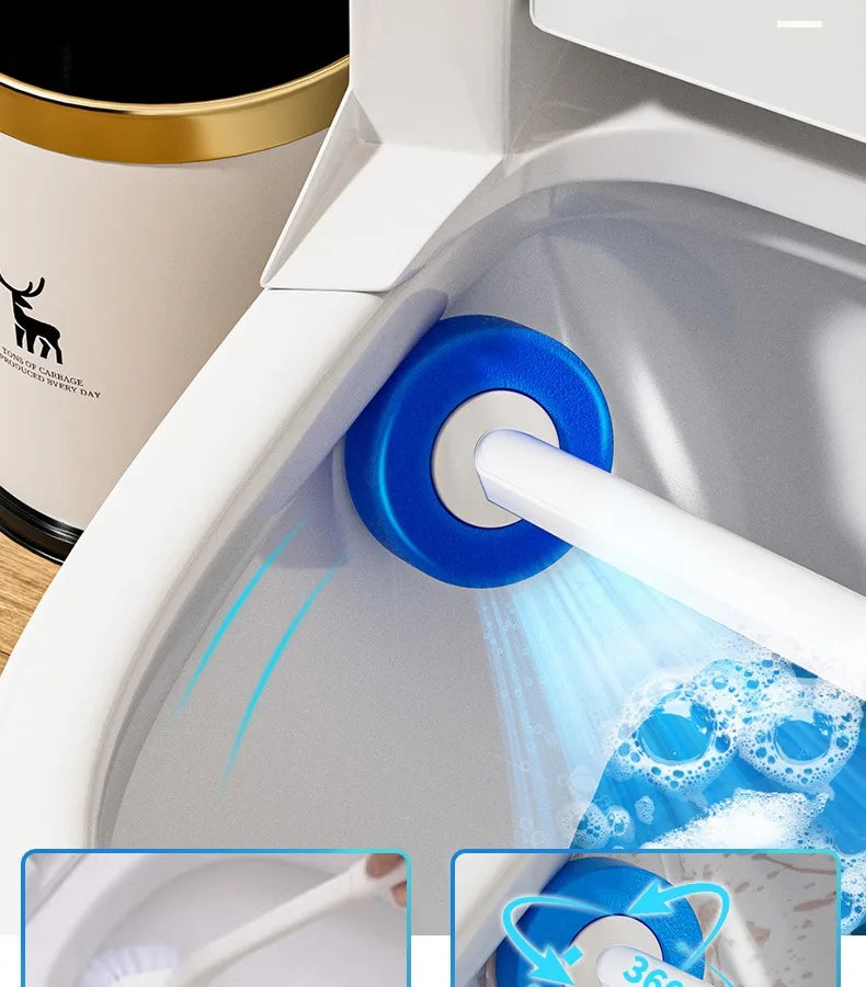 Disposable Toilet Brush with Replaceable Heads - Wall - Mounted No Drill, Perfect for Bathroom & Home Use!
