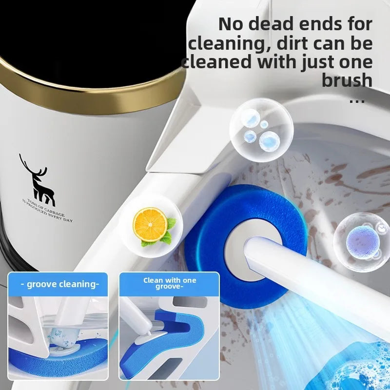 Disposable Toilet Brush with Replaceable Heads - Wall - Mounted No Drill, Perfect for Bathroom & Home Use!