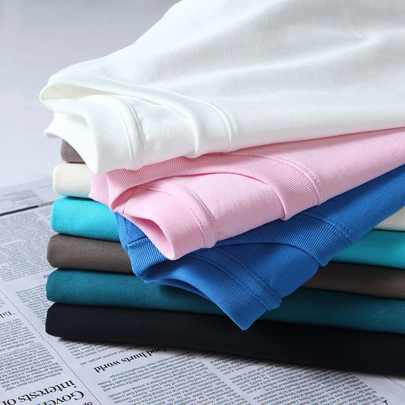 100% Cotton T shirt For Men Women,Short Sleeve Summer Plain Tops,Solid Casual Loose Tee Shirts,High Quality Clothing,7oz 200gsm