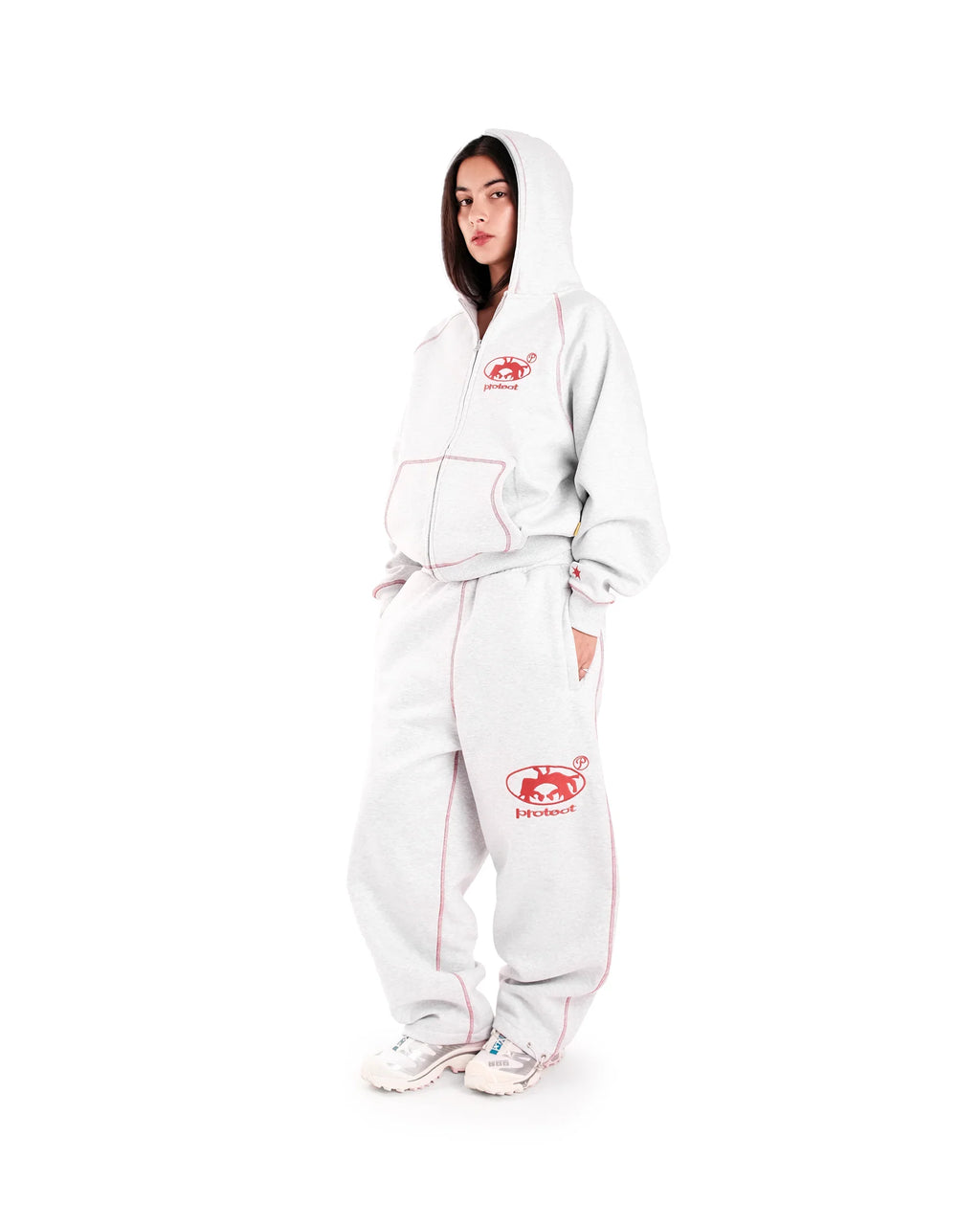 American Gray Retro Personalized Embroidery Fashion Sportswear For Men And Women Casual Loose Streetwear Hip-Hop Jogger Sets