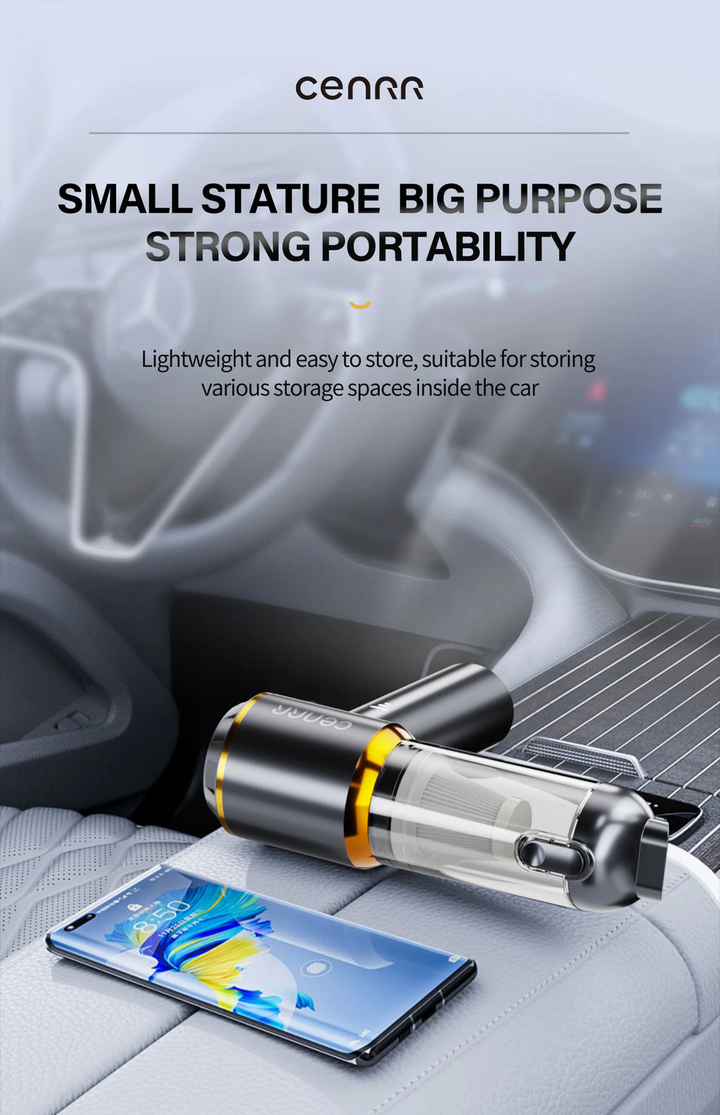 CENRR 998000PA Car Vacuum Cleaner Strong Suction Cordless Wireless Cleaner Handheld Portable Vacuum Cleaner Cleaning Machine