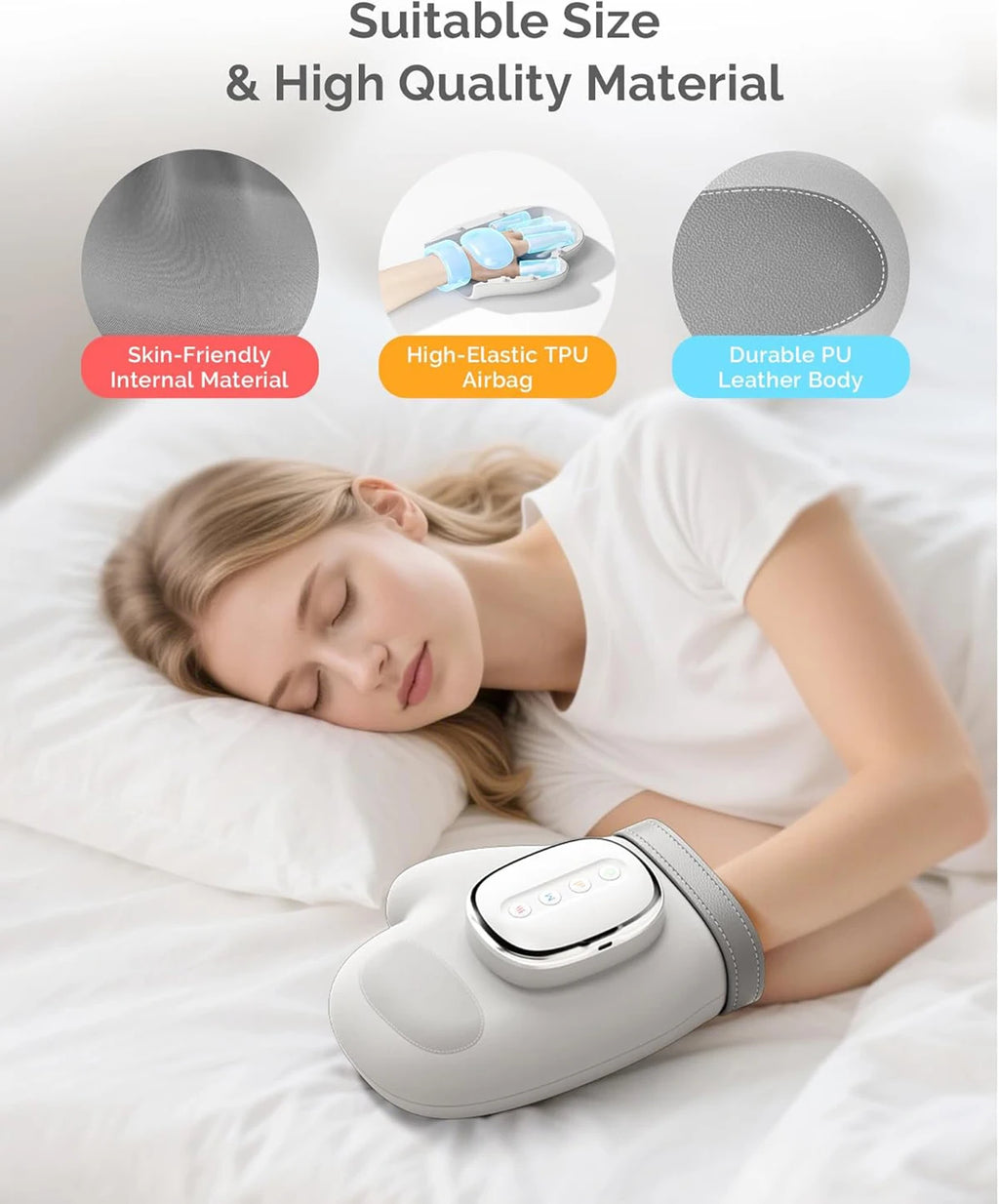 Hand Massager with Airbag Compression Finger Wrist Palm Massage Machine Vibration Glove for Hand Muscle Relax Gift for Men Women