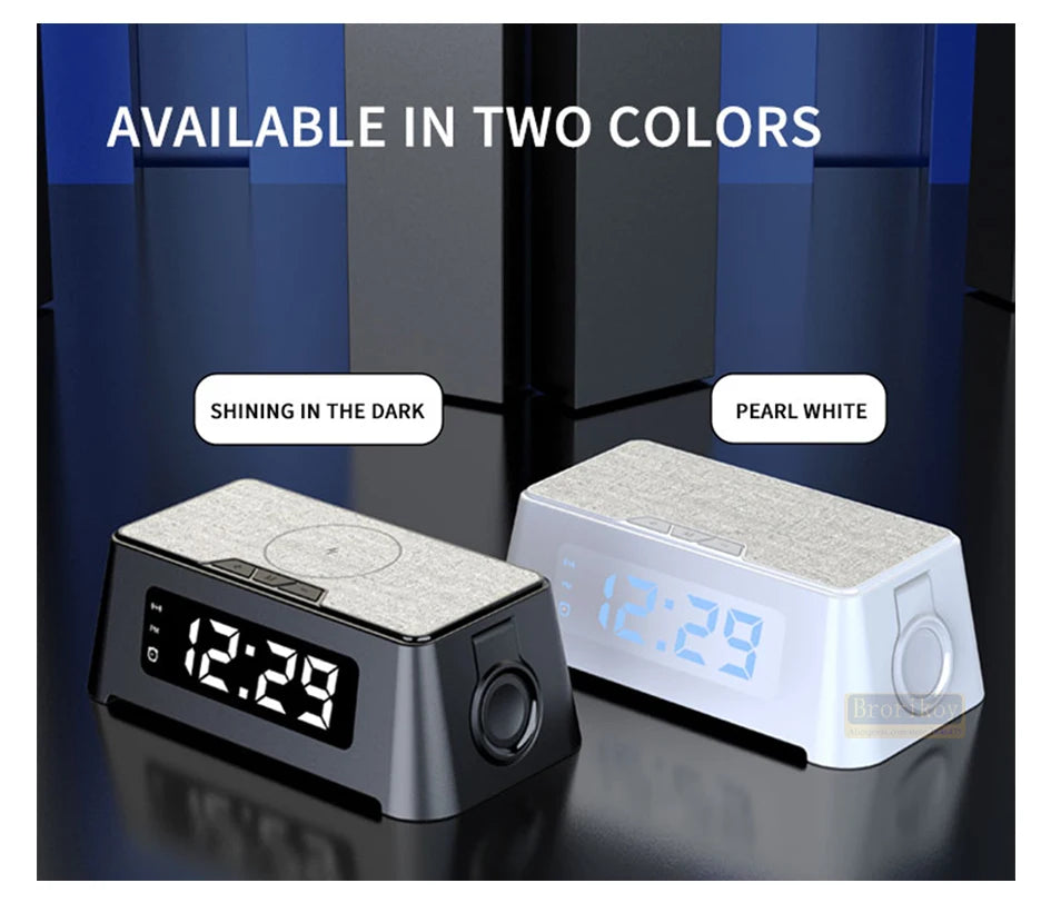 4 in 1 Wireless Charger Dock For iPhone 16 15 14Pro Apple Watch S9 8 7 15W Fast Charging Station Desktop LED Digital Alarm Clock
