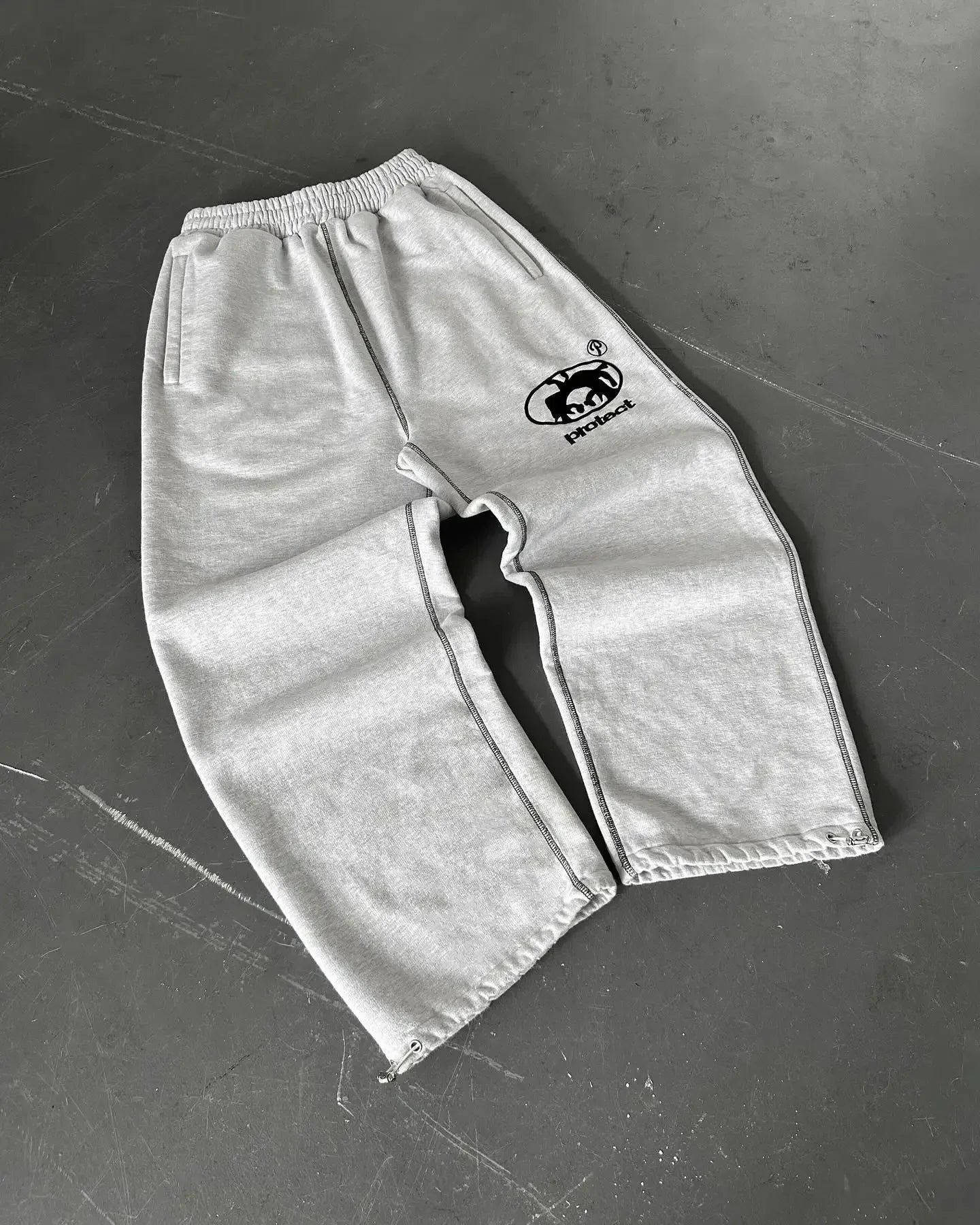 American Gray Retro Personalized Embroidery Fashion Sportswear For Men And Women Casual Loose Streetwear Hip-Hop Jogger Sets
