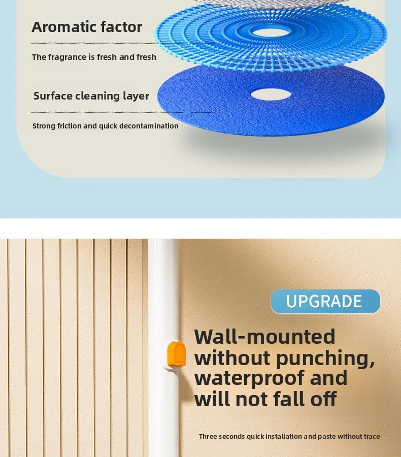 Disposable Toilet Brush with Replaceable Heads - Wall - Mounted No Drill, Perfect for Bathroom & Home Use!