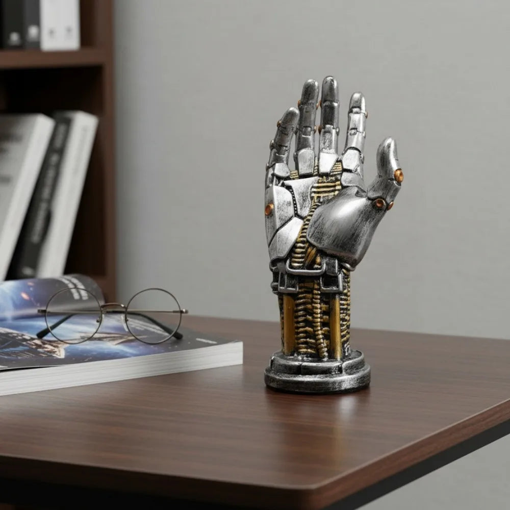 Cyberpunk 3D Gamepad Holder - Robotic Hand Storage Box for Controller Phone Keys, Sci-Fi Desk Organizer Cool Tech Gift
