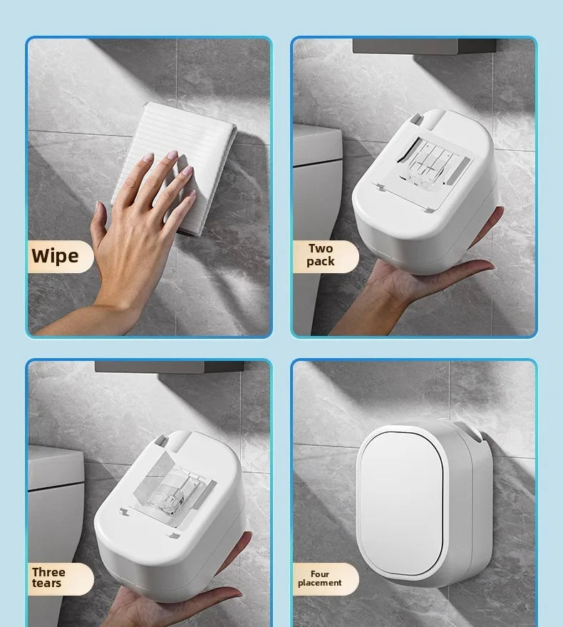 Disposable Toilet Brush with Replaceable Heads - Wall - Mounted No Drill, Perfect for Bathroom & Home Use!