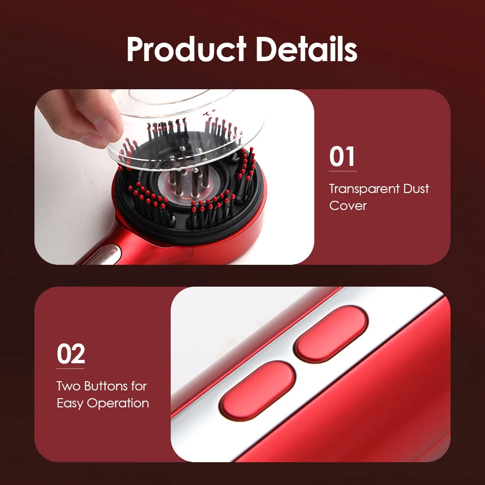 Head Massage Comb with Hair Oil Applicator LED Light Treatment Hair Scalp Massager Brush Tools 5 Massage Modes Rechargable Comb
