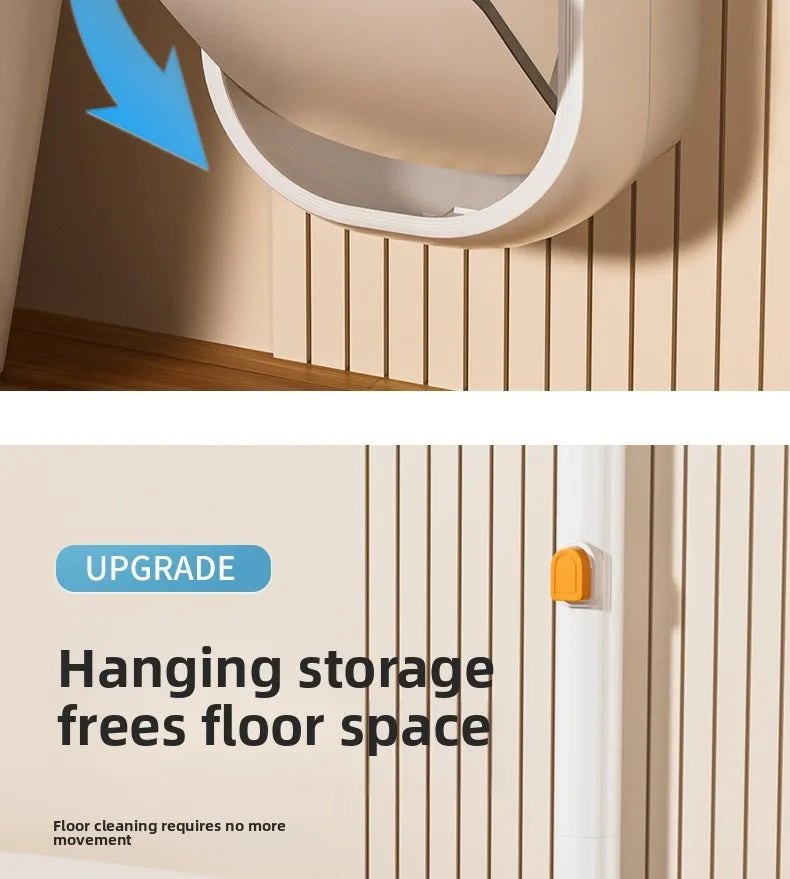 Disposable Toilet Brush with Replaceable Heads - Wall - Mounted No Drill, Perfect for Bathroom & Home Use!