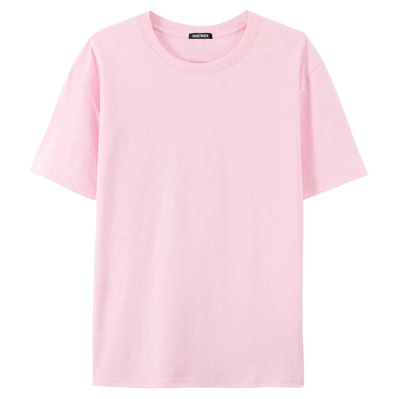 100% Cotton T shirt For Men Women,Short Sleeve Summer Plain Tops,Solid Casual Loose Tee Shirts,High Quality Clothing,7oz 200gsm