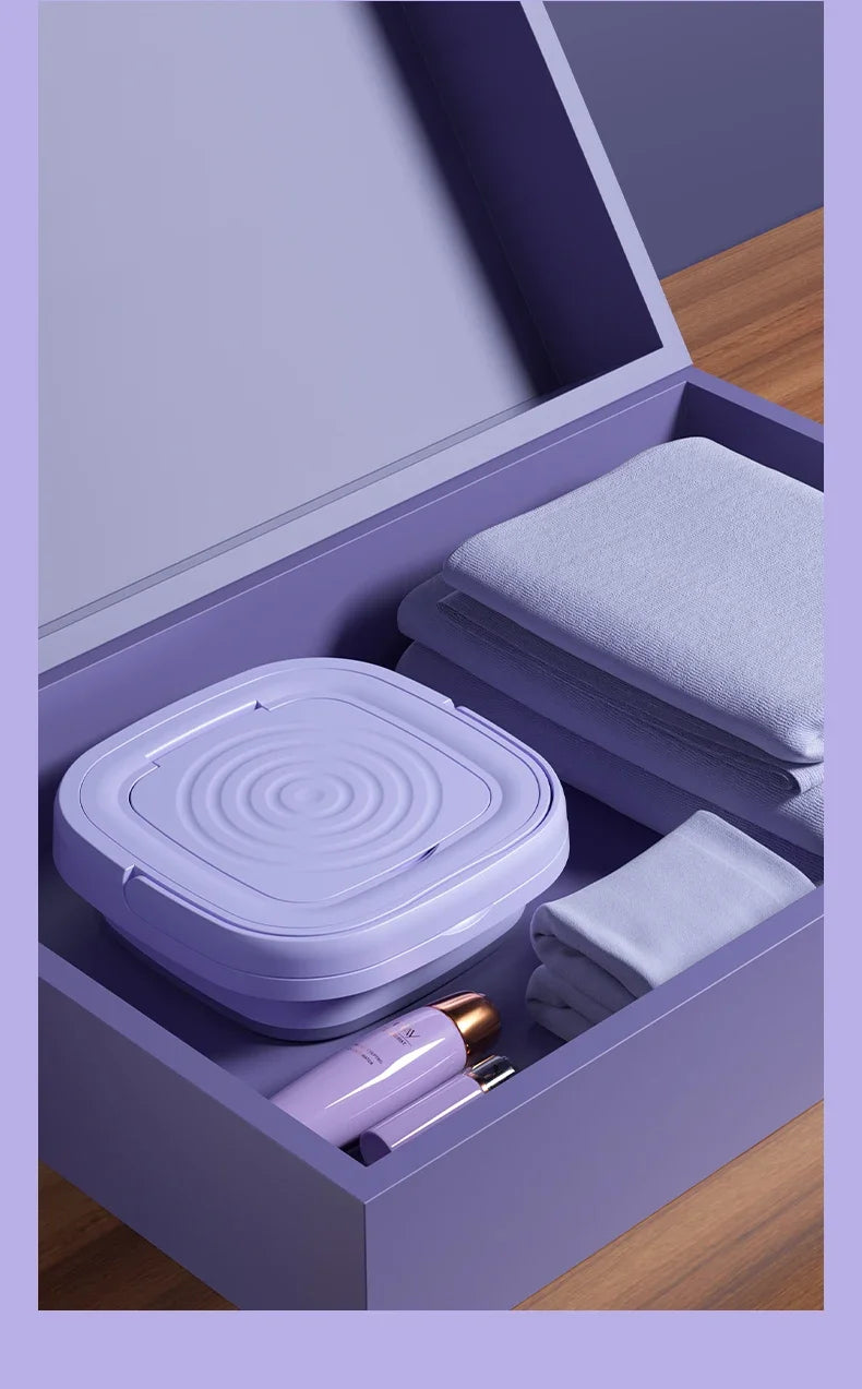 8L Foldable Washing Machine with Spin Dryer Apartments Travel Portable Socks Underwear Panties Baby Clothe Washer Machine
