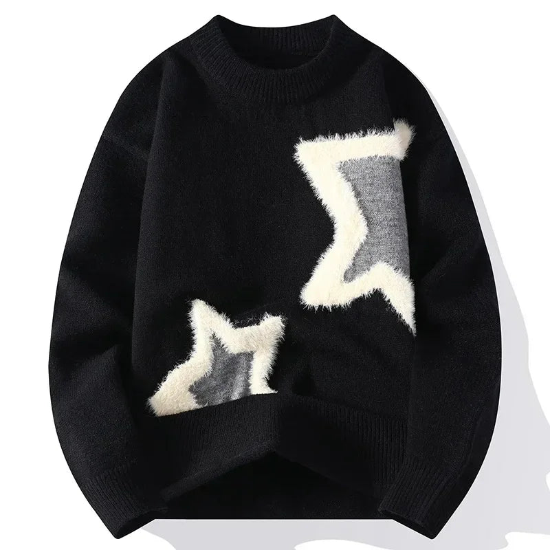 Men Streetwear O-neck Knitted Pullovers Outwear Casual Sweaters New Fashion Man Loose Sweaters Male Pullovers Winter Clothing 4X