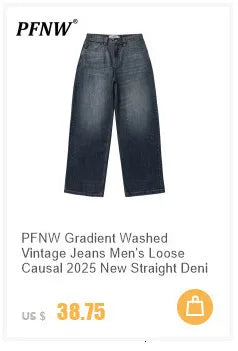 PFNW American Rhinestone Printed Design Vintage Jeans Men's Streetwear Hip Hop Mens Clothing Loose Wide Leg Pants Trendy 28W4644