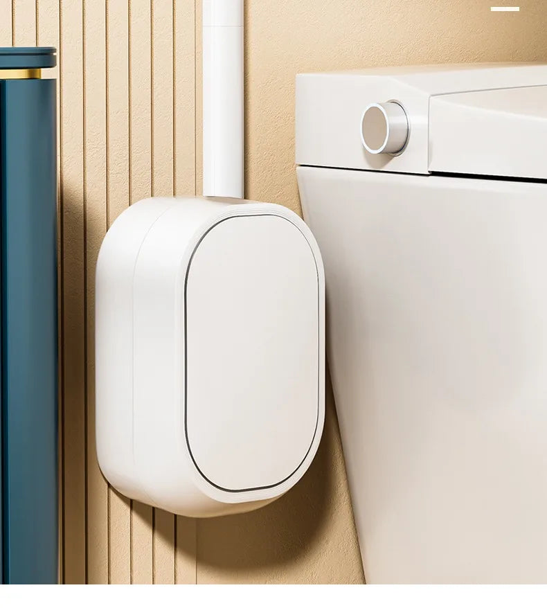 Disposable Toilet Brush with Replaceable Heads - Wall - Mounted No Drill, Perfect for Bathroom & Home Use!