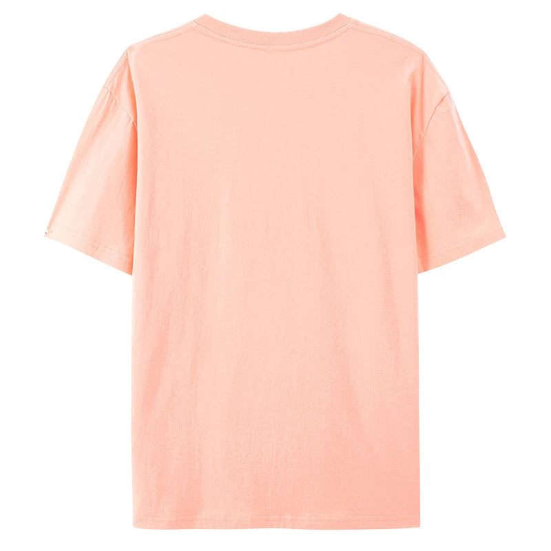 100% Cotton T shirt For Men Women,Short Sleeve Summer Plain Tops,Solid Casual Loose Tee Shirts,High Quality Clothing,7oz 200gsm
