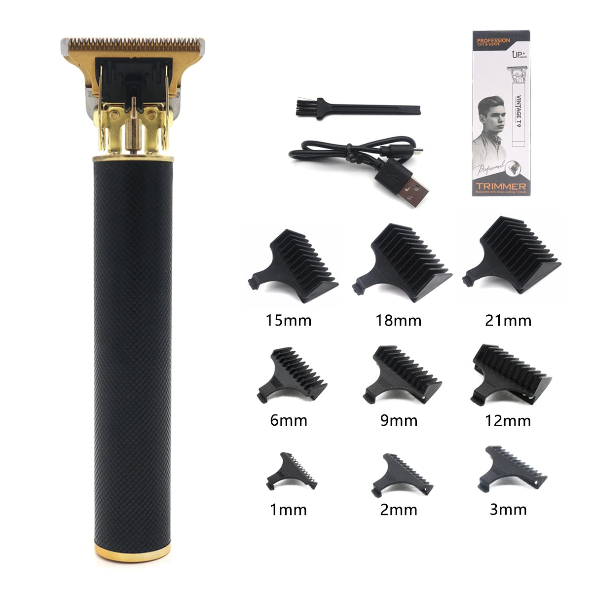 Professional T9 Hair Trimmer Machine - USB Rechargeable Long Battery LifeHair Cutting Machine Professional Hair Clipper for Men