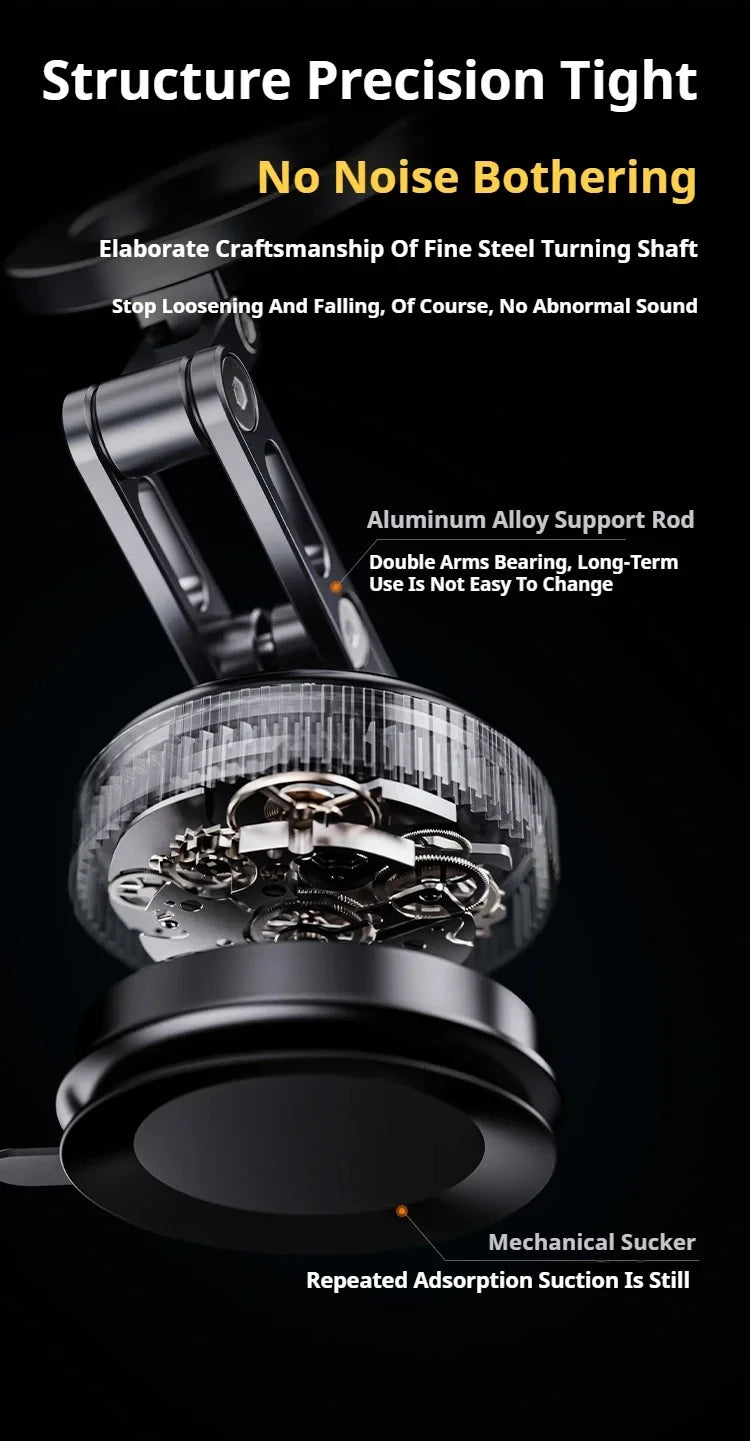 X53 Magnetic Phone Holder Rotating Folding Vacuum Suction Mag Stand For Car Navigation Gym Kitchen Streaming Bracket