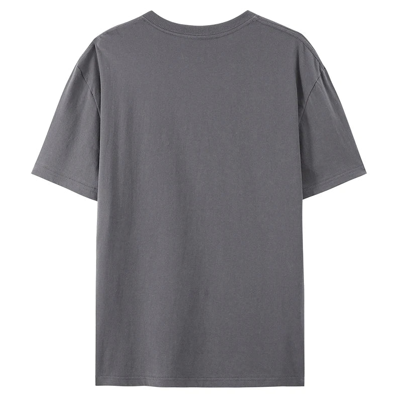 100% Cotton T shirt For Men Women,Short Sleeve Summer Plain Tops,Solid Casual Loose Tee Shirts,High Quality Clothing,7oz 200gsm