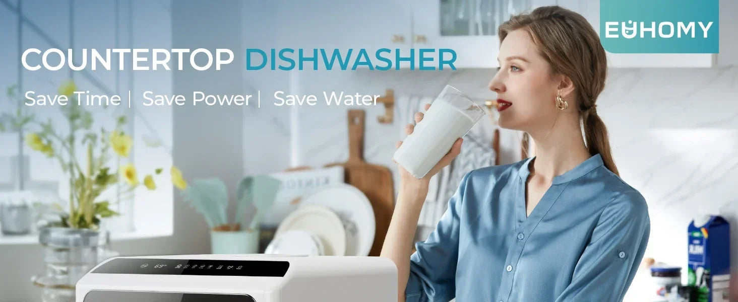 Mini portable dishwasher countertop compact dishwasher, desktop small dishwasher with 5L built-in water tank GN781TB
