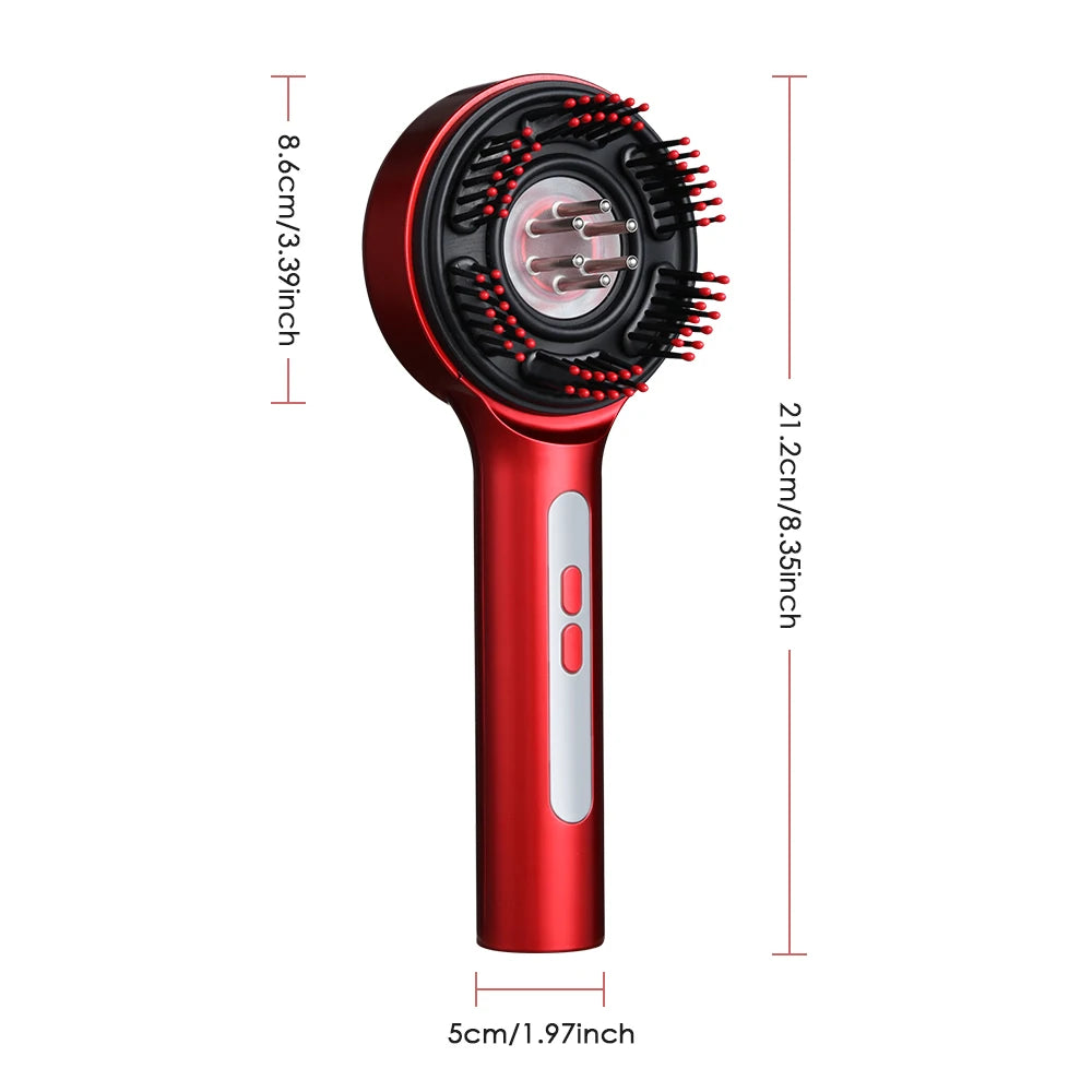 Head Massage Comb with Hair Oil Applicator LED Light Treatment Hair Scalp Massager Brush Tools 5 Massage Modes Rechargable Comb