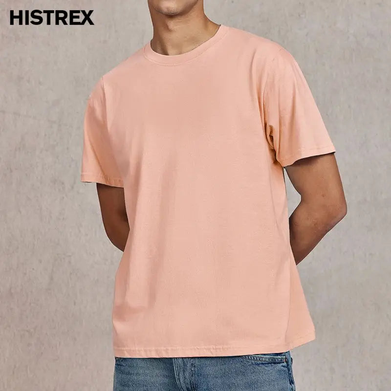 100% Cotton T shirt For Men Women,Short Sleeve Summer Plain Tops,Solid Casual Loose Tee Shirts,High Quality Clothing,7oz 200gsm