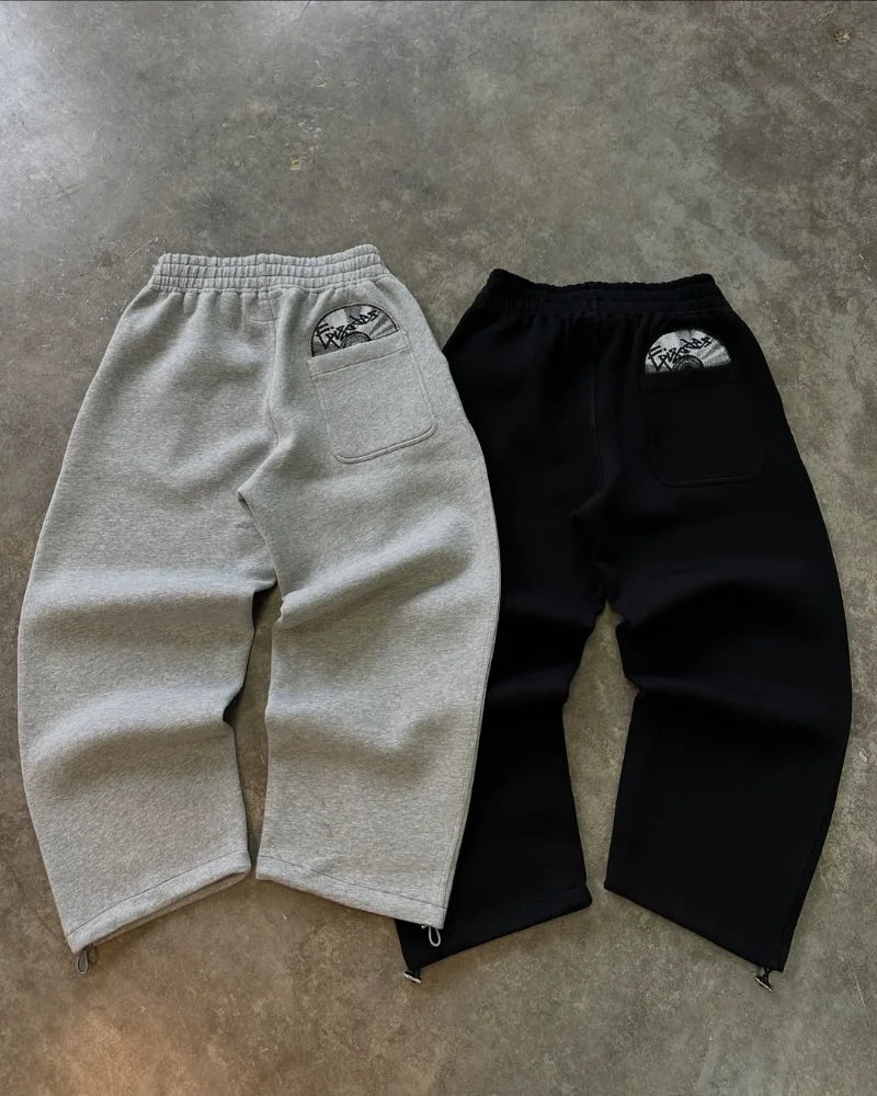 Street wear punk hip hop men suit Y2K new American gothic Harajuku embroidery design jumper oversized casual loose sports suit