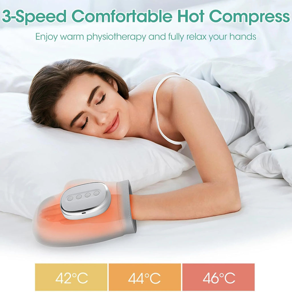Hand Massager with Airbag Compression Finger Wrist Palm Massage Machine Vibration Glove for Hand Muscle Relax Gift for Men Women