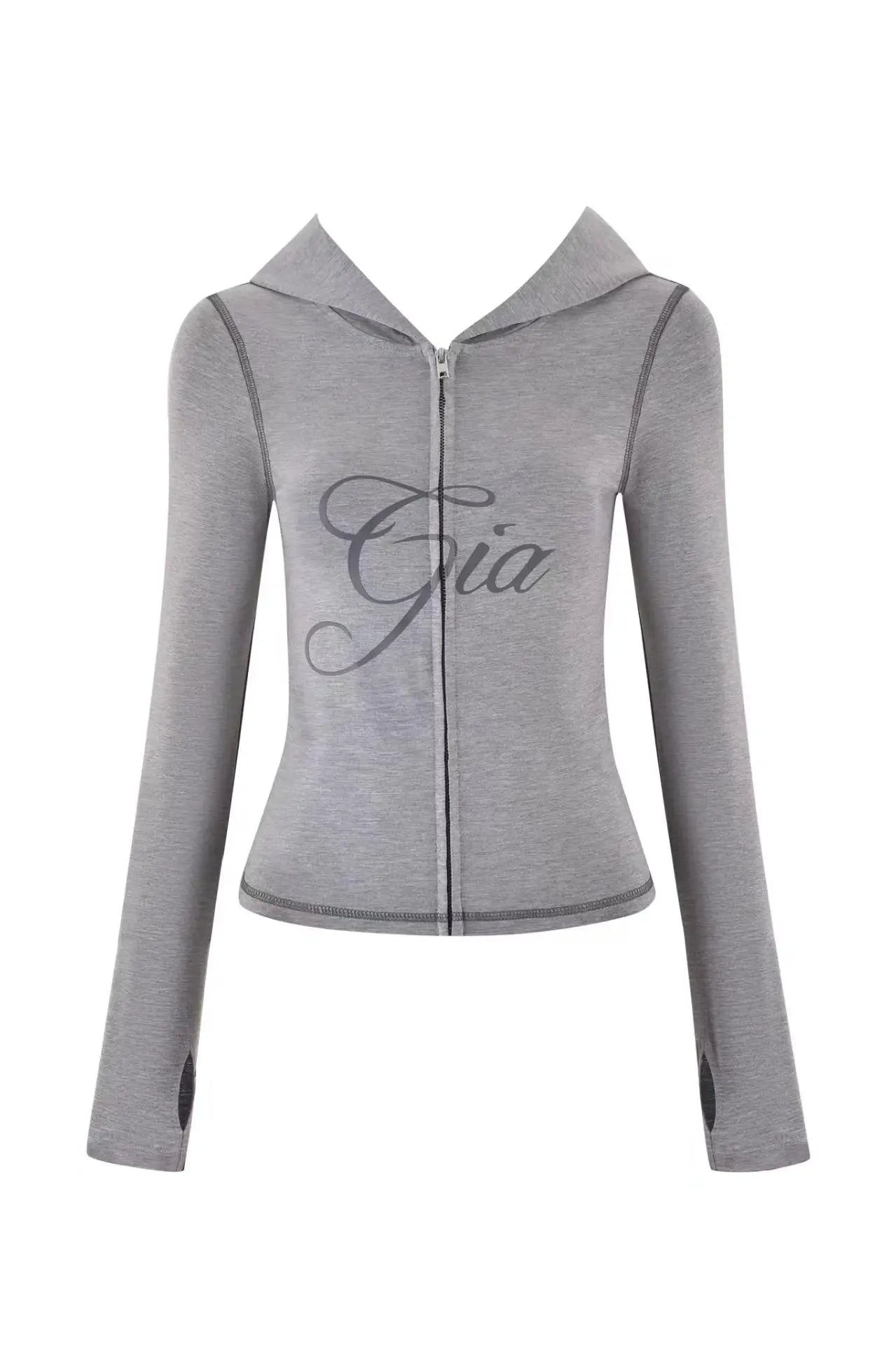 GIA New Stylish Coffee-Colored Velvet Zip-Up Hooded Jacket & Relaxed Slim-Fit Pants Comfortable Minimalist Set