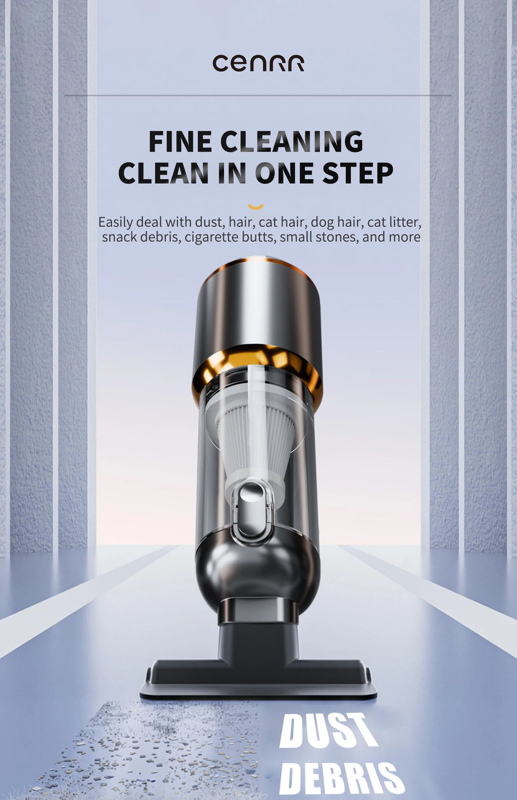 CENRR 998000PA Car Vacuum Cleaner Strong Suction Cordless Wireless Cleaner Handheld Portable Vacuum Cleaner Cleaning Machine