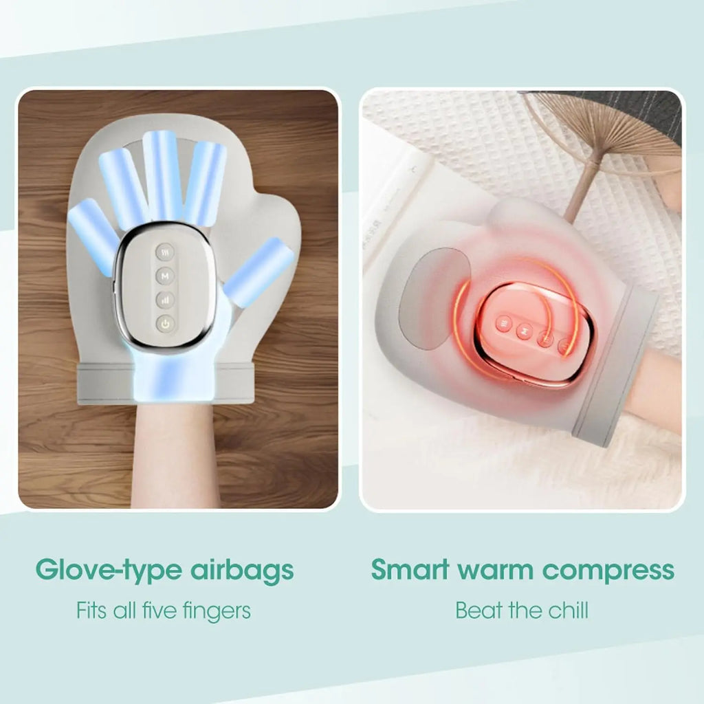 Hand Massager with Airbag Compression Finger Wrist Palm Massage Machine Vibration Glove for Hand Muscle Relax Gift for Men Women