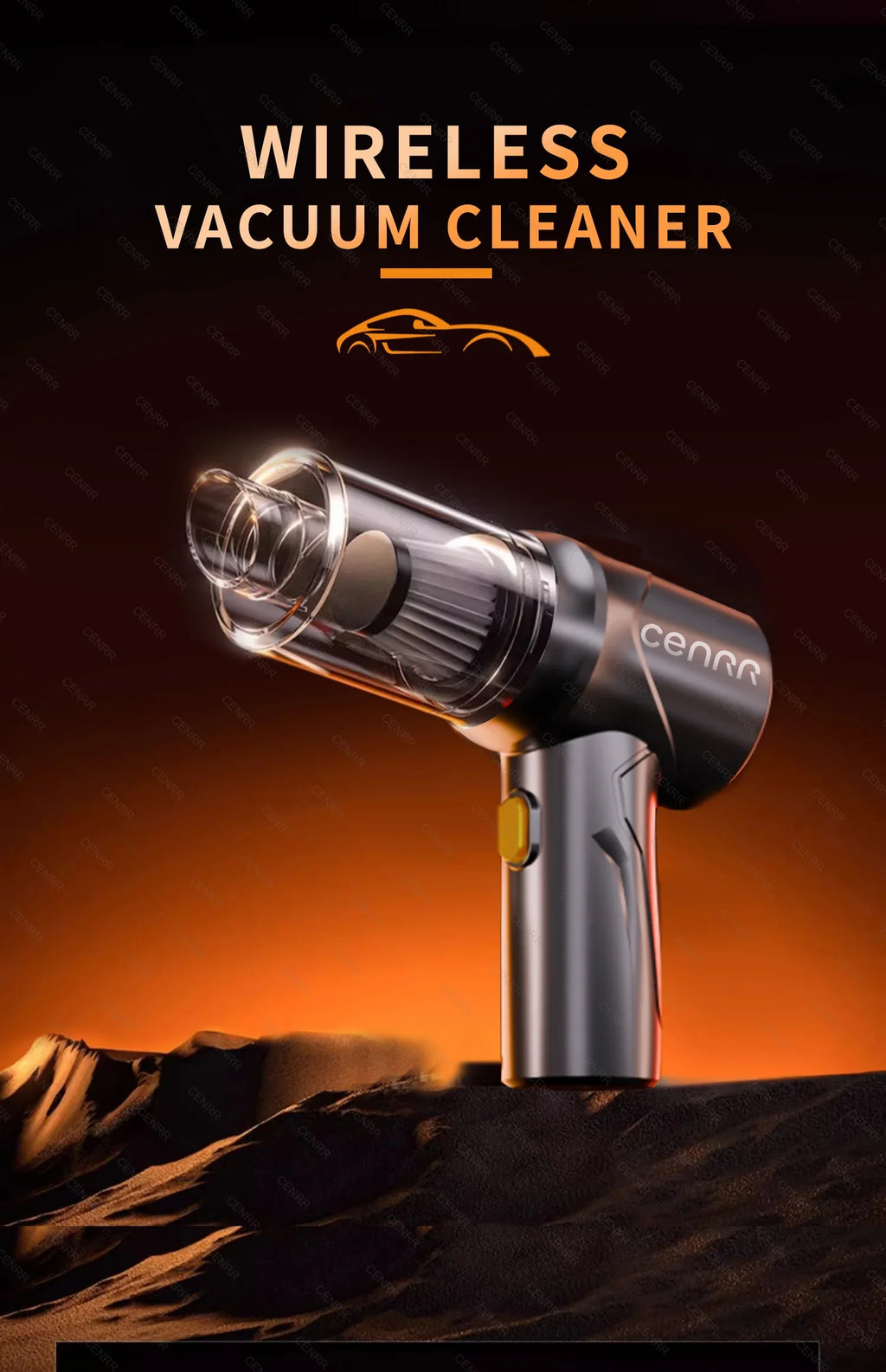CENRR NEW 895000PA Car Vacuum Cleaner Cordless Powerful Wireless Car Cleaner Cleaning Machine HandHeld Portable Vacuum Cleaner