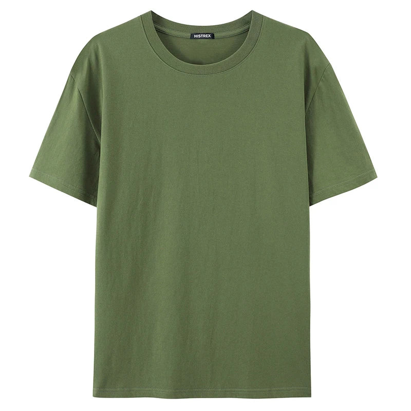 100% Cotton T shirt For Men Women,Short Sleeve Summer Plain Tops,Solid Casual Loose Tee Shirts,High Quality Clothing,7oz 200gsm