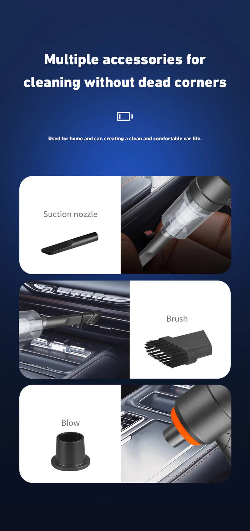 New 690000Pa Wireless Car Vacuum Cleaner 120W 1200mah High-power Vacuum Cordless Handheld Auto Portabale Vacuum Cleaner 2026
