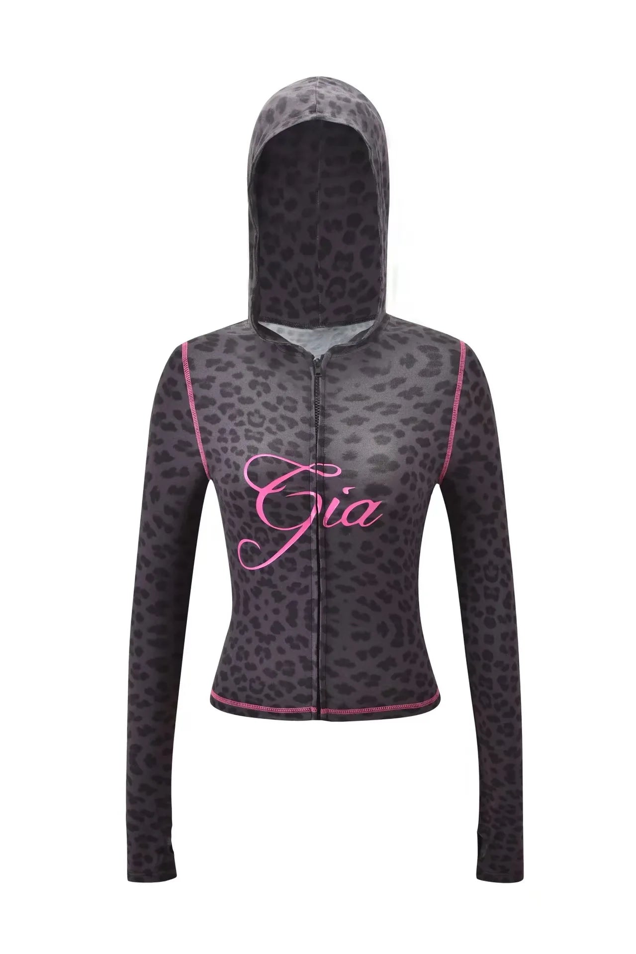 GIA New Stylish Coffee-Colored Velvet Zip-Up Hooded Jacket & Relaxed Slim-Fit Pants Comfortable Minimalist Set