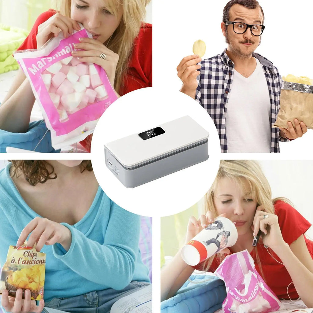 Rechargeable Bag Sealer Magnetic Chip Bag Sealer with Cutter Adjustable Temperature for Food Storage Snacks Sealing Machine