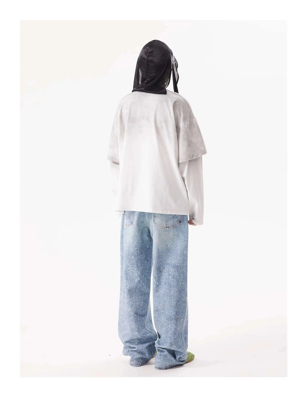 PFNW American Rhinestone Printed Design Vintage Jeans Men's Streetwear Hip Hop Mens Clothing Loose Wide Leg Pants Trendy 28W4644