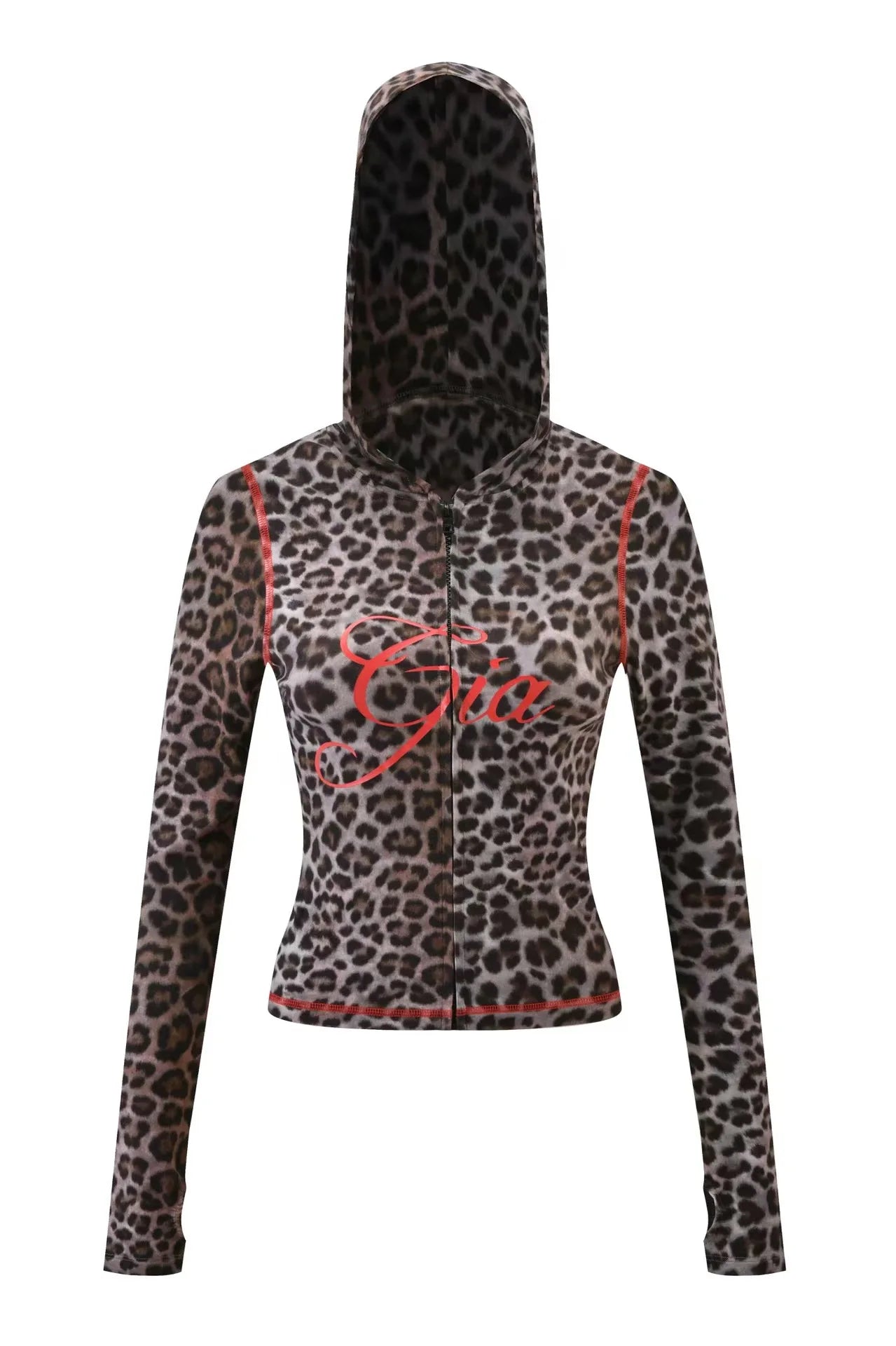 GIA New Stylish Coffee-Colored Velvet Zip-Up Hooded Jacket & Relaxed Slim-Fit Pants Comfortable Minimalist Set