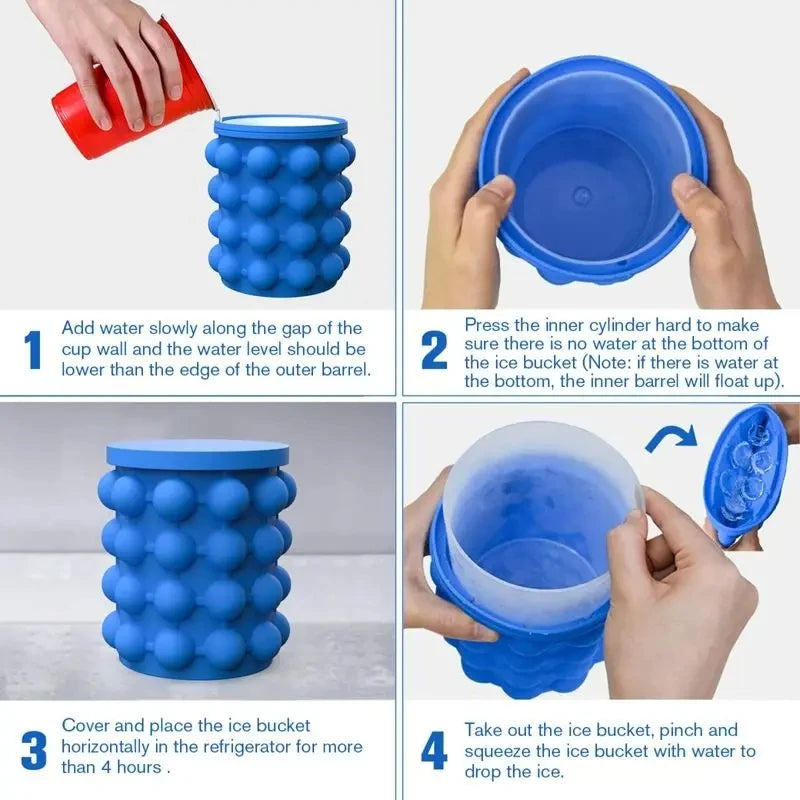 1/3pcs Silicone Bucket Ice Cube Maker Easy Freezing & Serving Perfect for Bars Clubs Essential Tool Drinkware Kitchen Accessorie