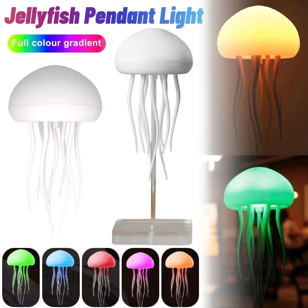Jellyfish Pendant Lightings Voice Control Type-C Charging Creative Jellyfish Light Flexible Tentacles for Holiday Children Gifts