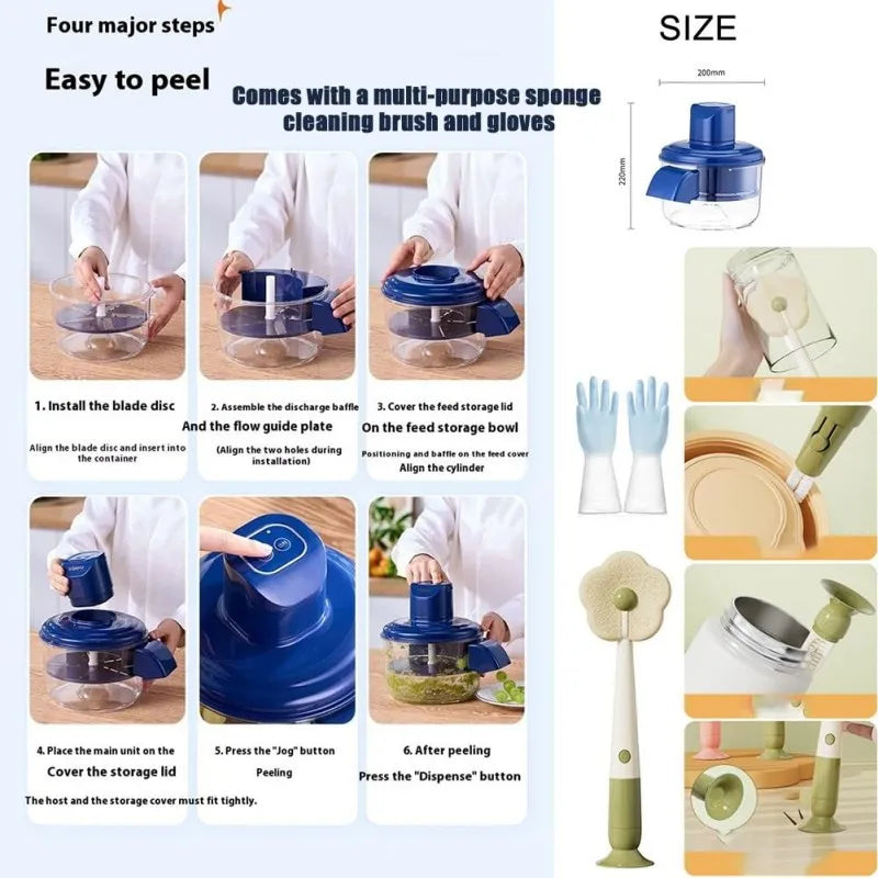 Rechargeable Fruit Peeler Fruit and Vegetable Electric Peeler Peeler Suitable for Grapes, Cherry Tomatoes, Garlic, Fruit Tools