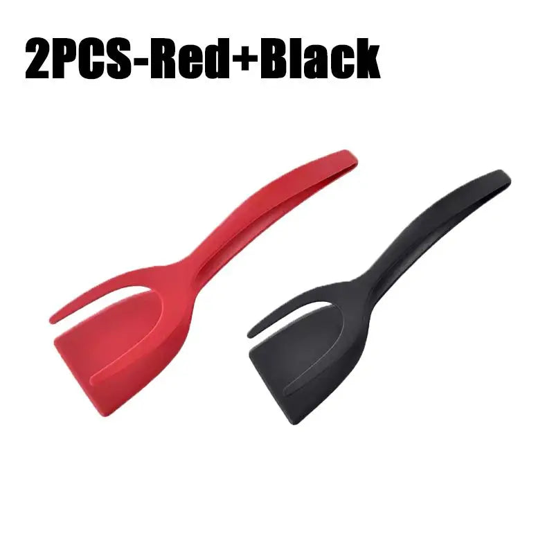 2 in1 Silicone Clip Spatula for Frying Steak Pancakes Toast Omelette Tongs Silicone Omelet Spatula Flip Shovel Kitchen Tool