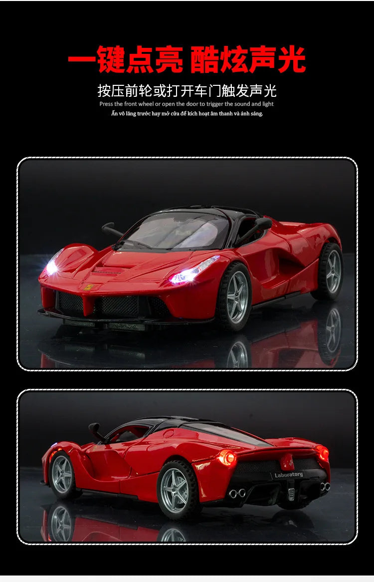1:32 Scale Lafe Alloy Sports Car Model Diecasts Metal Toy Vehicles Car Model Simulation Sound and Light Kids Gifts