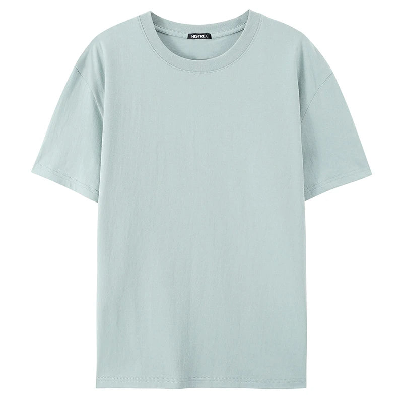 100% Cotton T shirt For Men Women,Short Sleeve Summer Plain Tops,Solid Casual Loose Tee Shirts,High Quality Clothing,7oz 200gsm